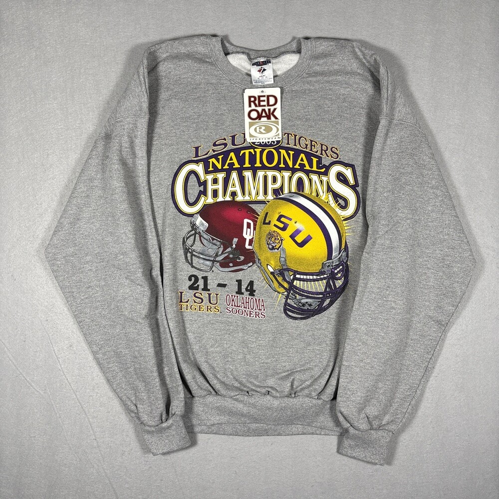 Vintage LSU Tigers 2003 NCAA Football Champions Crewneck Sweatshirt NWT Size XL